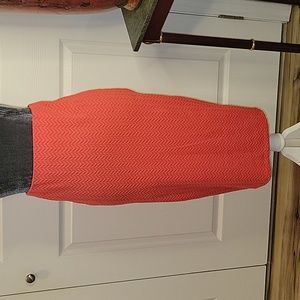 Coral Pencil Skirt